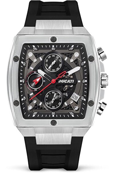 Ducati DT008 Men's 40mm black Dial Black Silicone Strap Analog Watch