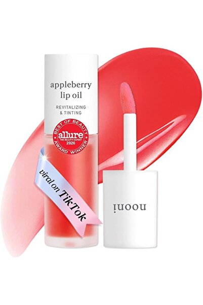 NOONİ Vegan Appleseed Lip Oil - Appleberry | Long-Lasting, Moisturizing, Plum...
