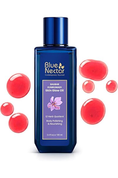 Blue Nectar زيت كومكامادي للجسم لبشرة متوهجة |   زيت تدليك أيورفيدا
