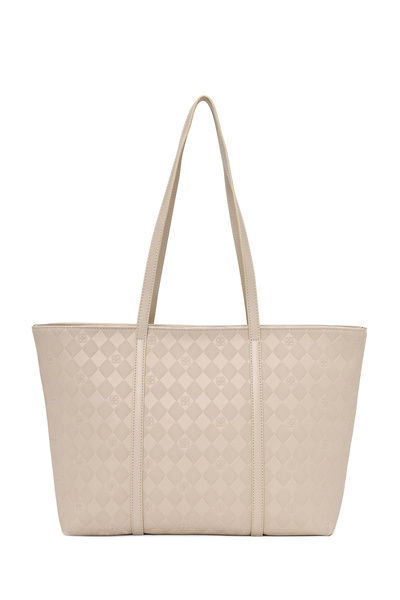 Derimod Women's Beige Printed Shoulder Bag Ab500008Sb