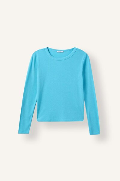 DeFacto Slim Fit Basic Ribbed Camisole Long Sleeve Basic T-Shirt E5767Ax26Au