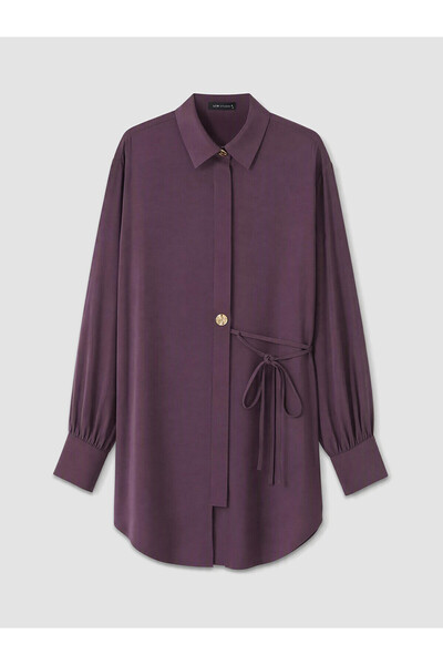 LC Waikiki Nevavm with Difference Lcw Studio Women's Plum Dobby Shirt Tunic
