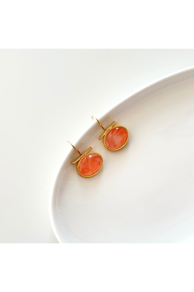 Vesce Atelier Sunstone Elegance Natural Stone Earrings