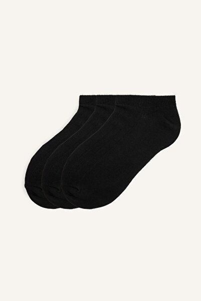 DeFacto Men's 3-Piece Ribbed Booties Socks I5232Axns