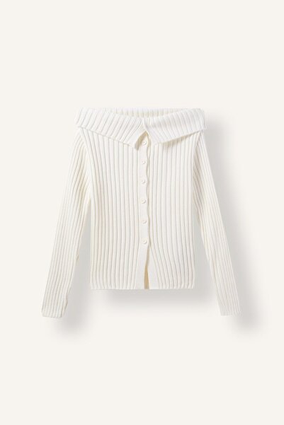 DeFacto Regular Fit Open Shoulder Ribbed Knitwear Basic Cardigan H2159Ax26Au