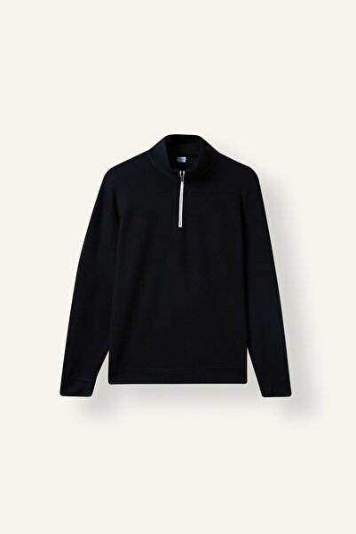 DeFacto Standard Fit High Collar Half-Zip Basic Sweatshirt I0571Ax26Wn