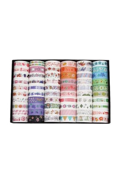 Tazweeq Kawaii Washi Tape Set, 60 Rolls Cute Washi Paper Masking Tape Set, DI...