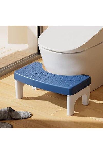 ALMEKAQUZ Toilet Stool,Navy Blue Squatting Step for Bathroom Posture