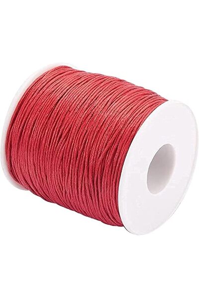 GENERAL Red Waxed Cotton Thread for Jewelry Making, 1mm Beading String 100 Ya...