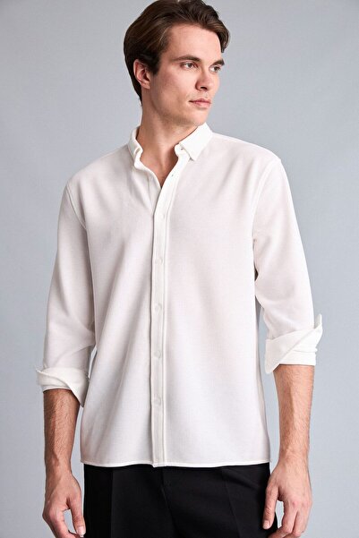 DeFacto Regular Fit Polo Collar Combed Cotton Long Sleeve Shirt F9049Ax26Au