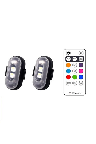 Choice قطعتان من مصابيح ستروب للسيارة بـ 8 ألوان تعمل عن بعد وامض LED للدراجة...