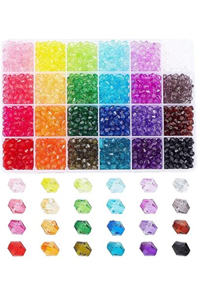 NALACAL 6mm Crystal Bicone Beads for Jewelry Making, 1960pcs Acrylic Faceted ...