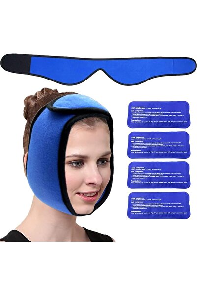 EXCEFORE Face Ice Pack Wrap for TMJ, Wisdom Teeth, with 4 Reusable Hot Cold T...