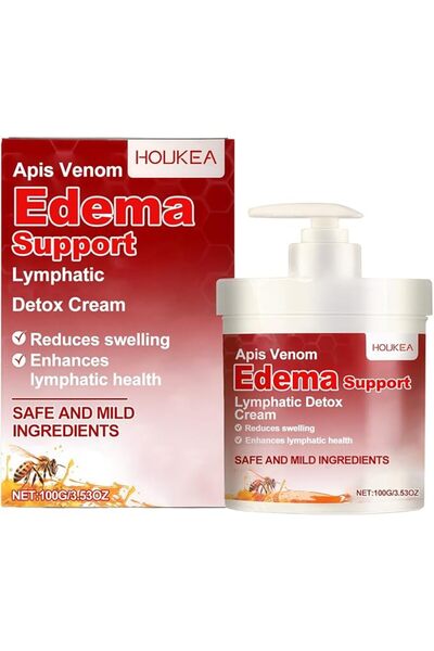 HOUKEA Lymphatic Detox Cream - Bee Venom & Mint Relief, Soothes Swelling & Fa...
