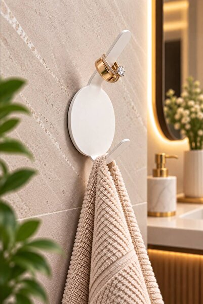 VENON 1 ADET BEYAZ FLEX MİNİ ✨KENDİNDEN YAPIŞKANLI ✨ METAL ✨ Banyo Havlu & Yü...
