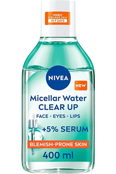 Nivea Body نيفيا كلير أب ماء ميسيلار مع سيروم 400 مل، منظف للوجه للبشرة المعر...