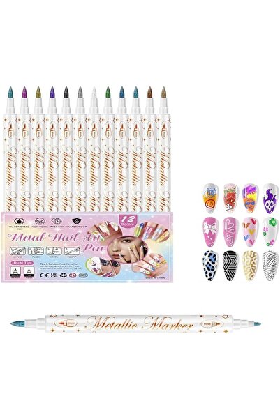 Yelajoy 12 Colors 3D Nail Art Pens Set, Double-headed Nail Point Graffiti Dot...
