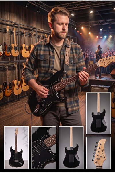 Angelcare Angel AEG111BK Elektro Gitar, HSS