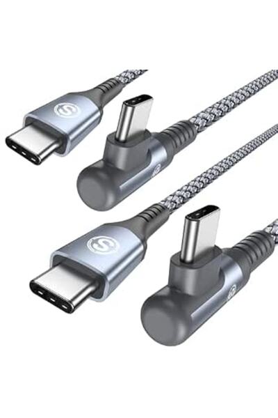GENERAL كابل USB C إلى USB C بزاوية 90 درجة [عبوة من قطعتين، 1 متر] كابل Type...