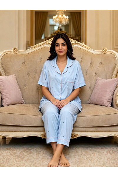 Vyora بيجامة نسائية A7463 لون أزرق مقاس L