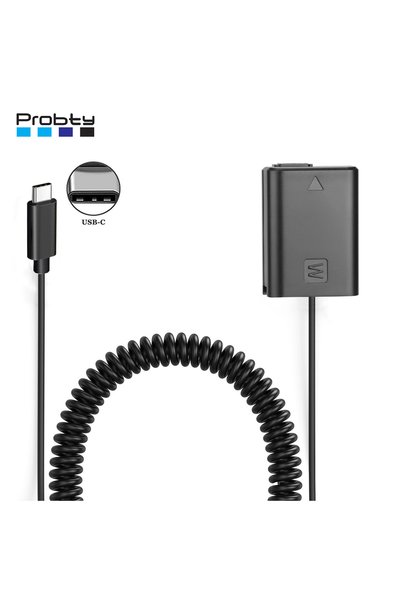 PROBTY محول USB-C طراز AC-PW20 مع بطارية وهمية NP-FW50 لكاميرات سوني ألفا ZV-...