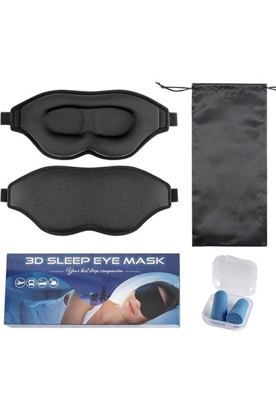 Homarket 3D Sleep Eye Mask with Adjustable Elastic Strap, Black