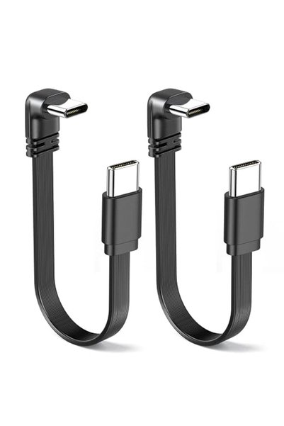 TERRIFI 90 Degree USB-C Male to Male Cable, Flat Shot Soft and Pliable Right ...