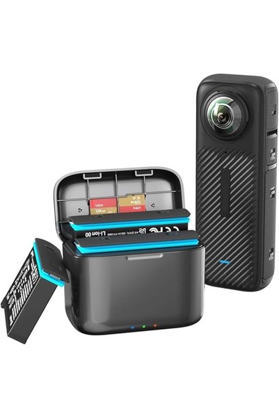 NALACAL شاحن سريع محمول متوافق مع Insta360 X4، لشحن بطارية X4 بسرعة، مع كابل شحن