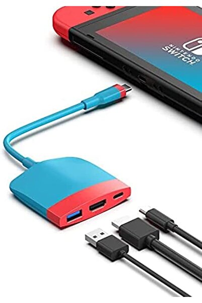 SYOSI محول فيديو، لجهاز نينتندو سويتش OLED، محطة شحن محمولة للتلفزيون مع منفذ...