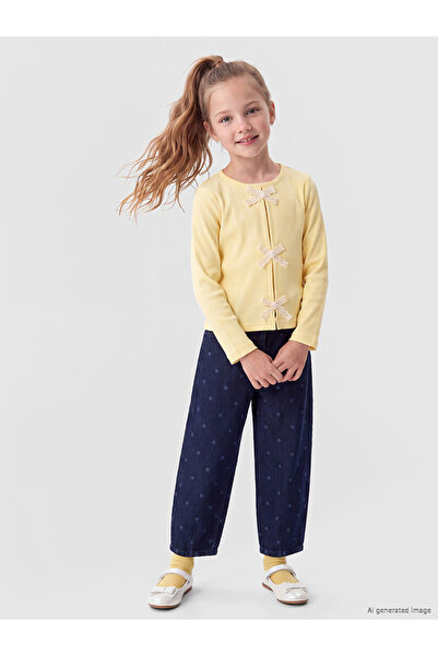 LC Waikiki Lcw Kids Indigo Balloon Fit Polka Dot Girls' Jeans with Nevavm Dif...