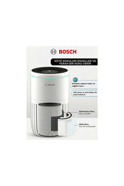 Bosch Büyük Salon ve Ofis Tipi %99.9 Bakteri Temizleyen Otomatik Modlu Sessiz ve Güçlü Profesyonel Hava