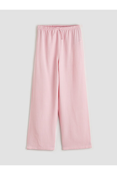 LC Waikiki Nevavm Farkıyla Lcw Kids Pink Wide Leg Girls' Pants with Elastic W...