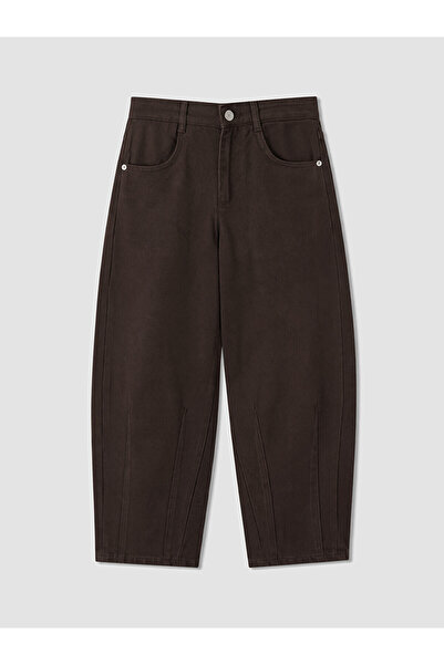 LC Waikiki Nevavm Brown Loose Fit Girls' Pants with a Difference