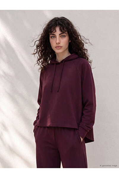 LC Waikiki Alita City Lcw Petite Burgundy Interlock Plain Standard & Regular ...
