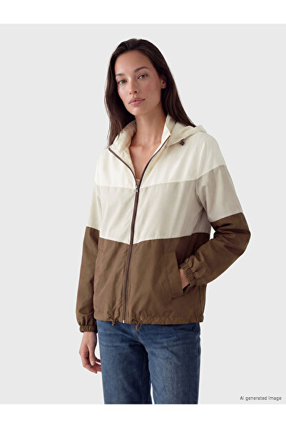 LC Waikiki Nevavm with Difference Lcwaikiki Classic Brown Hooded Color Block ...