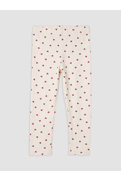 LC Waikiki Nevavm Ecru Combed Cotton Printed Super Skinny & Extra Narrow Elas...