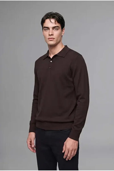 DeFacto Standard Fit Buttoned Polo Collar Knitwear Sweater D0454Ax26Au