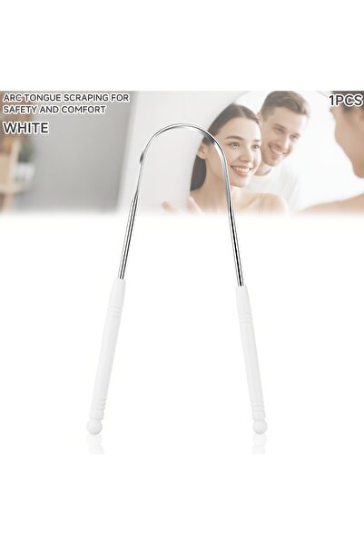 Choice 1pcs(White) Reusable Stainless Steel Tongue Scraper Cleaners Reusable ...