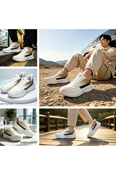 xihuiwa Women's platform height-increasing sneakers gradient mesh breathable ...