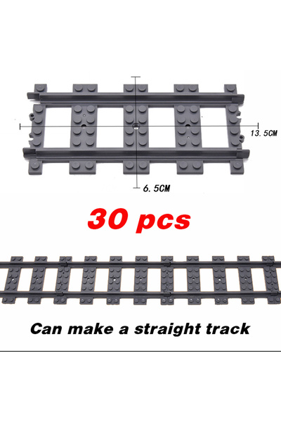 Choice straight-30pcs NEW City Trains Flexible Tracks Soft Straight Curved Ra...
