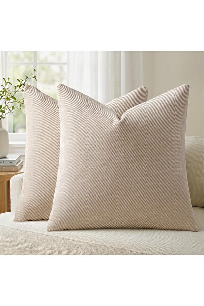 Arabest Pack of 2 Decorative Chenille Cushion Cover Throw Pillow Covers with ...