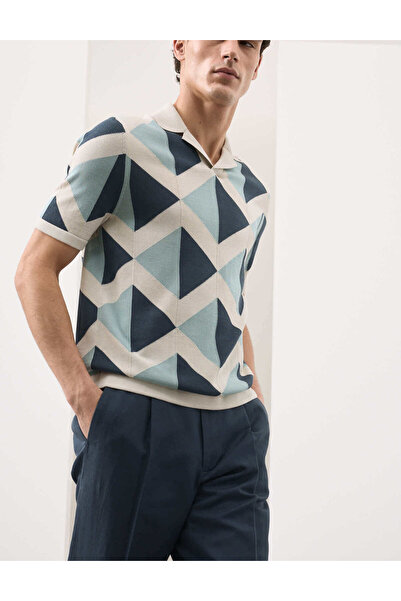 Marks & Spencer Desenli Triko Polo Yaka Üst
