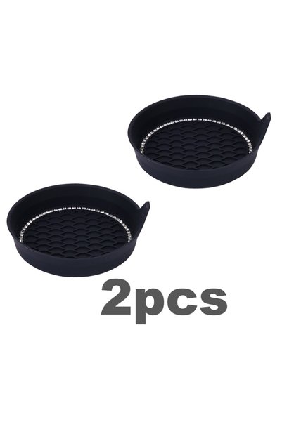 Choice Black 2pcs Car Cup Holder Coaster with Diamond Rhinestone Car Water Cu...