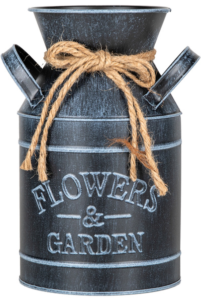 Herdekora Decorative Metal Vase with Jute String Antique Anthracite-Black 11....