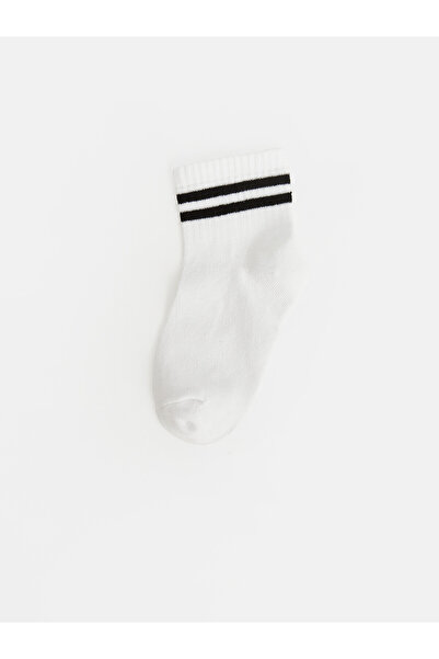 LC Waikiki Nevavm White Striped Boys' Socks with a Difference
