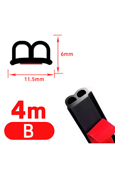 Choice Type B 4m 2/4/8M Car Rubber Door Sealing Car Door Hood Trunk Seal Stri...