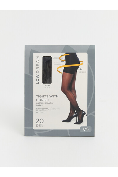 LC Waikiki Lcw Dream Black Plain Women's Pantyhose with Nevavm Difference