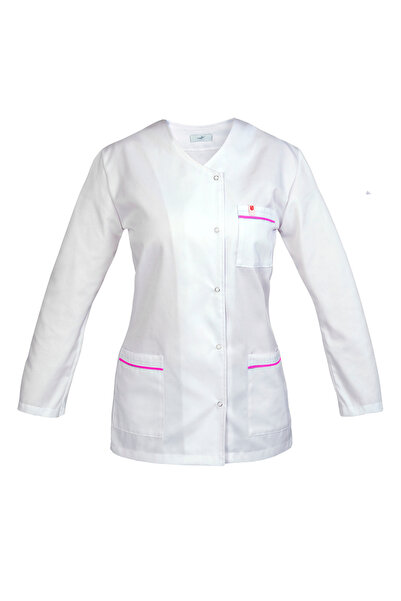 Medfit Halat medical de damă, croială S-line, decolteu în V, mărimea L-M, alb...