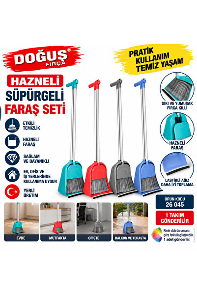 Doğuş Hazneli Faraş Temizlik Süpürge Seti Ren Stok Durumuna Göre Gönderilir Ü...