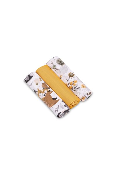 Sensillo Set 3 scutece din muselina Forest 60x80 cm EG-0009,material din bumb...